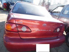 2001 TOYOTA COROLLA CE BURGUNDY 1.8L MT Z17839